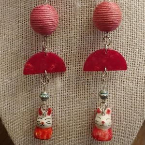 Handmade Unique Ceramic and Resin Earrings